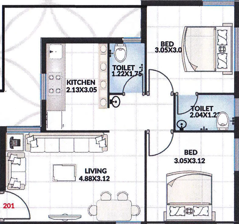 2 BHK Flat in Radheshree Sarvottam Palace in Mavdi, Rajkot - Image 925645
