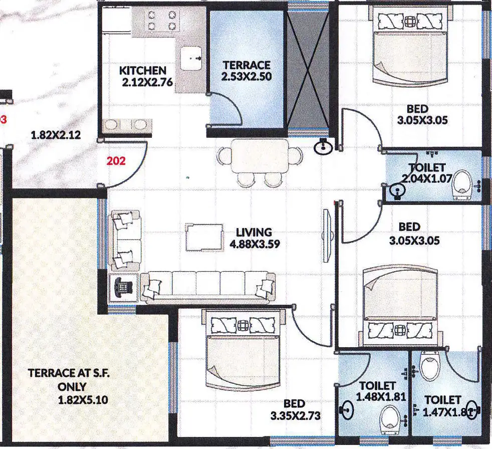 3 BHK Flat in Radheshree Sarvottam Palace in Mavdi, Rajkot - Image 925646