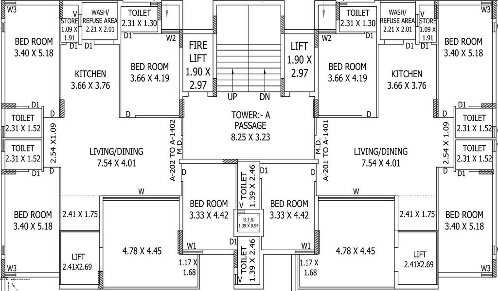 Floor Plan of Hiteshbhai Real Classic in Mota Mava, Rajkot - Image 421117