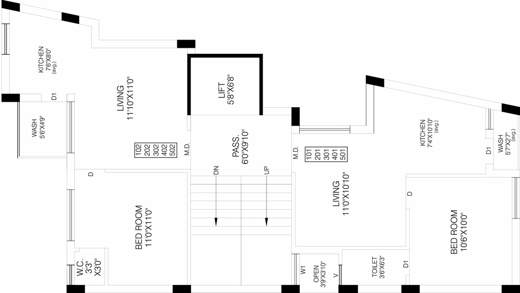 Floor Plan of Ashvinbhai Rushi Avenue in Mavdi, Rajkot - Image 421130