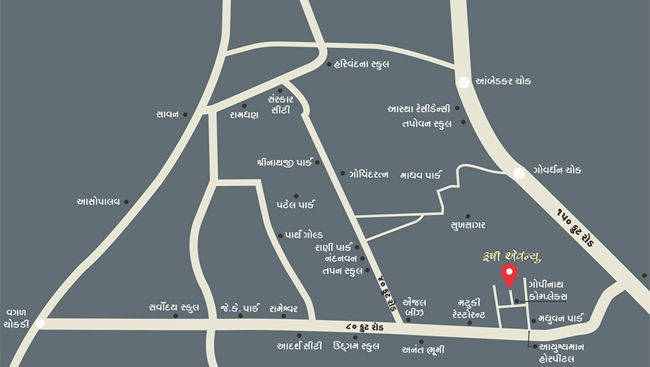 Location of Ashvinbhai Rushi Avenue in Mavdi, Rajkot - Image 421129