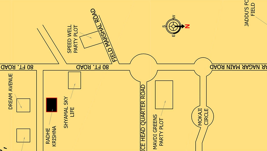 Location of Sangaath Radhe Krishna in Mavdi, Rajkot - Image 421156