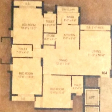 3 BHK Flat in Sanidhya 254 in Mota Mava, Rajkot - Image 925655