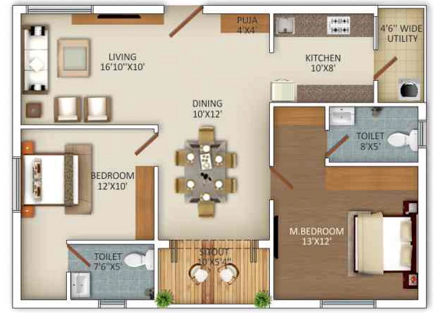 2 BHK Flat in MBMR Sri Anjaneya Township in Edupugallu, Vijayawada - Image 925661