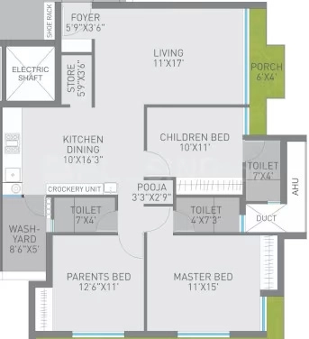 3 BHK Flat in Sanskar Sanidhya in Mavdi, Rajkot - Image 925657