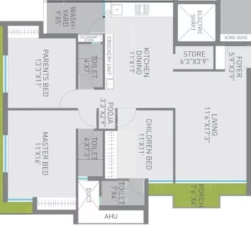 3 BHK Flat in Sanskar Sanidhya in Mavdi, Rajkot - Image 925660