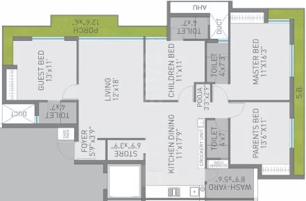 4 BHK Flat in Sanskar Sanidhya in Mavdi, Rajkot - Image 925662