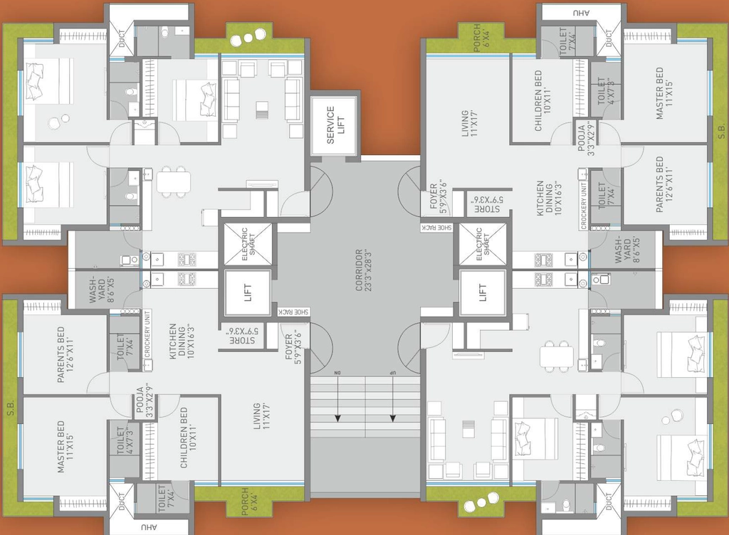 Floor Plan of Sanskar Sanidhya in Mavdi, Rajkot - Image 421216