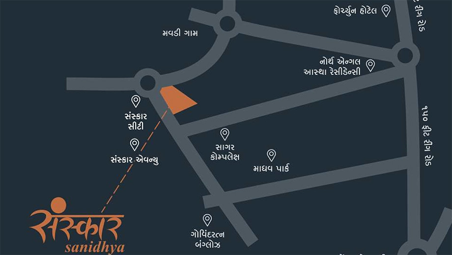 Location of Sanskar Sanidhya in Mavdi, Rajkot - Image 421207