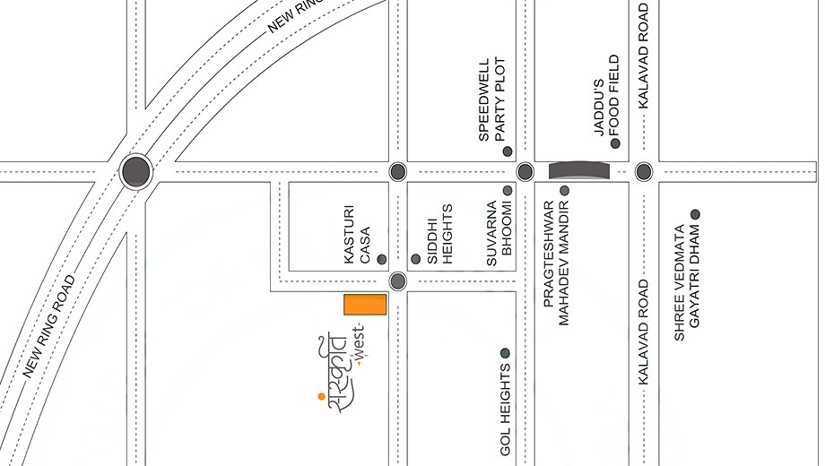 Location of Sanskruti West in Mavdi, Rajkot - Image 421233