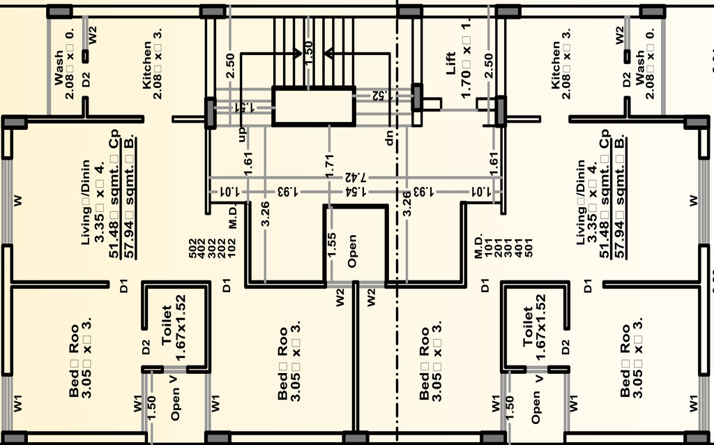 Floor Plan of Sanvi Flats in Mavdi, Rajkot - Image 421268
