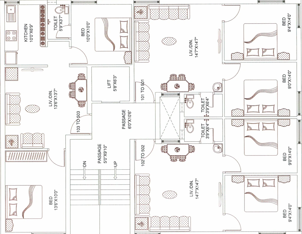 Floor Plan of Satyam Avenue in Mavdi, Rajkot - Image 421277