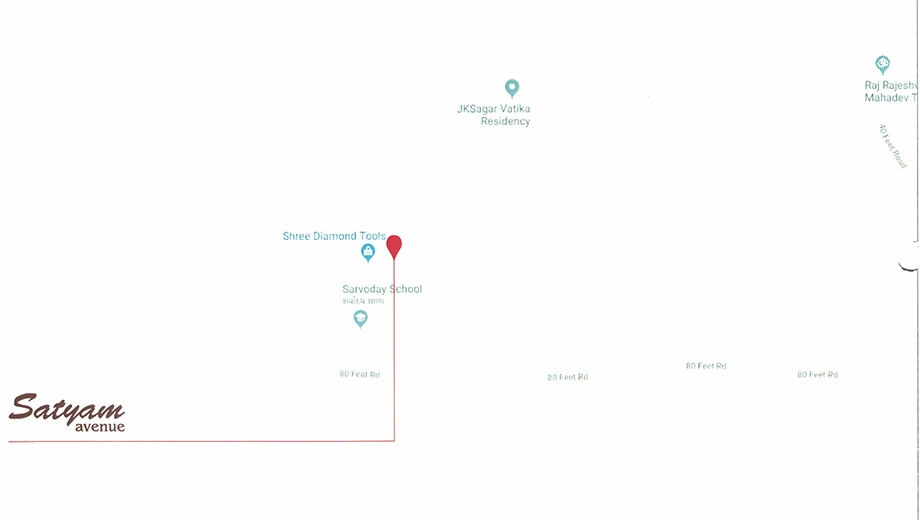 Location of Satyam Avenue in Mavdi, Rajkot - Image 421276
