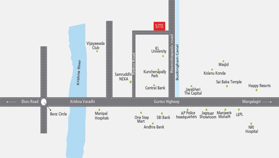 Location of Samruddhi Green Avenues in Tadepalli, Vijayawada - Image 421325