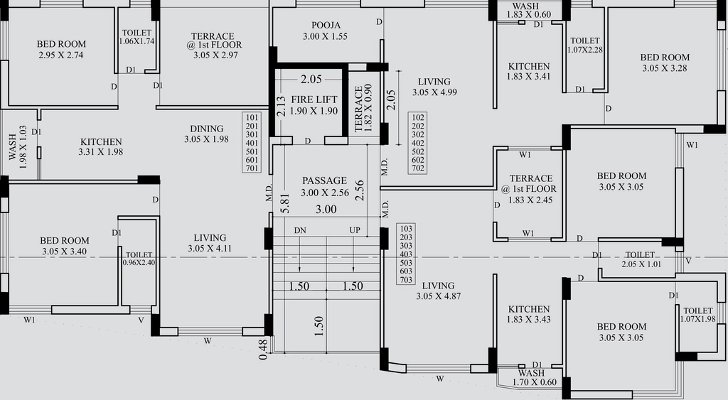 Floor Plan of Shaligram Elegance in Mavdi, Rajkot - Image 421319