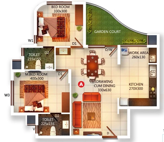 2 BHK Flat in DD Jal Darshan in Aakkulam, Thiruvananthapuram - Image 925761