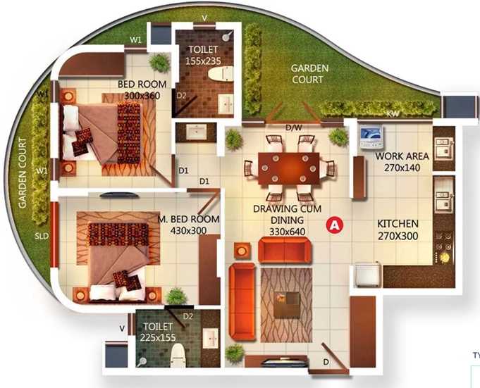 2 BHK Flat in DD Jal Darshan in Aakkulam, Thiruvananthapuram - Image 925762