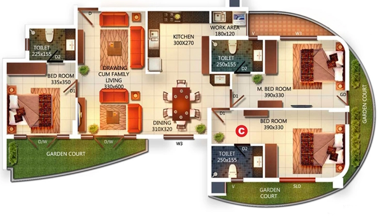 3 BHK Flat in DD Jal Darshan in Aakkulam, Thiruvananthapuram - Image 925764