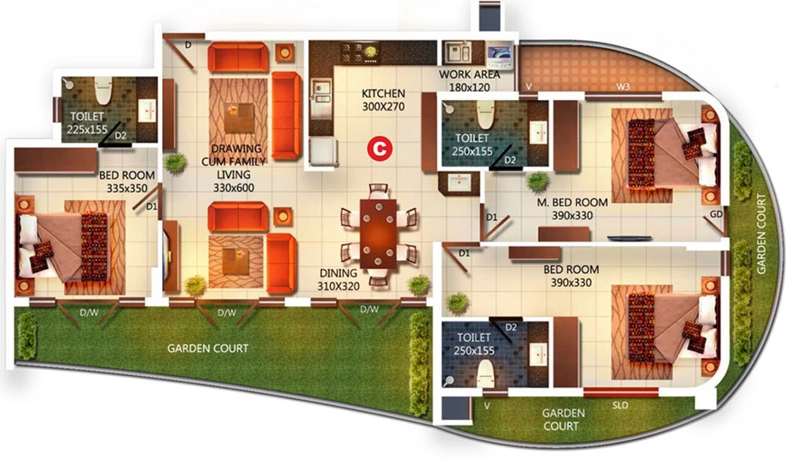 3 BHK Flat in DD Jal Darshan in Aakkulam, Thiruvananthapuram - Image 925765