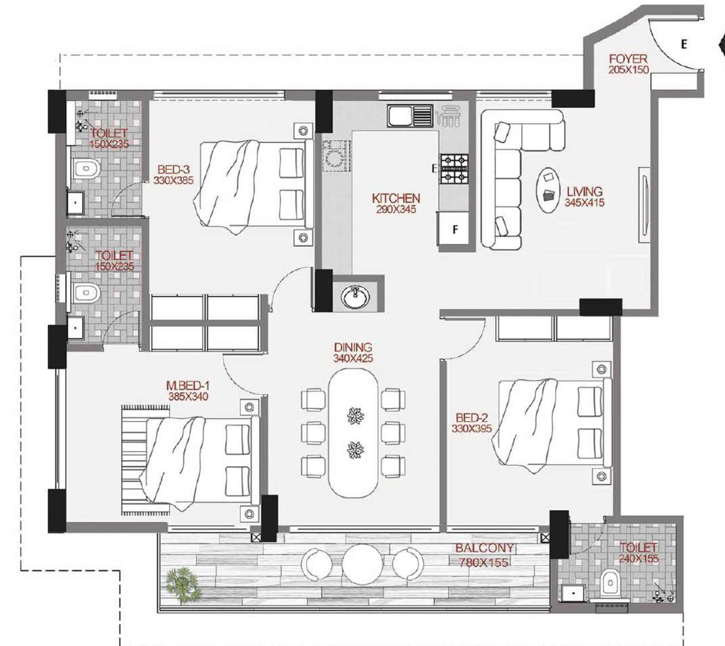 3 BHK Flat in Nikunjam The Summit in Aakkulam, Thiruvananthapuram - Image 925773
