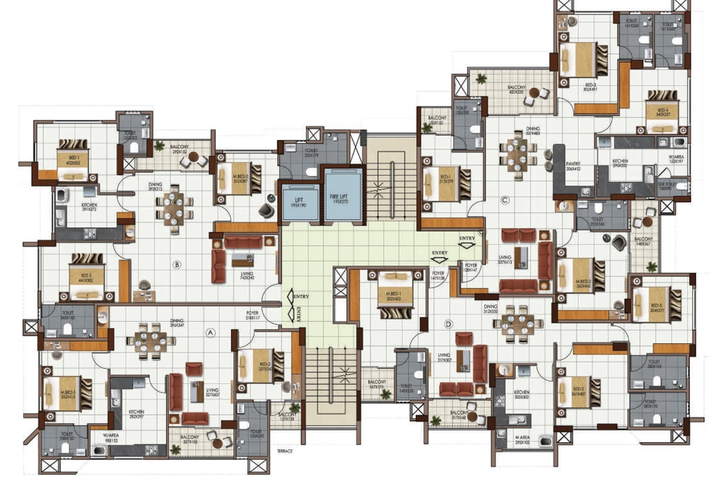 Floor Plan of PRS Windy Woods in Aakkulam, Thiruvananthapuram - Image 421535