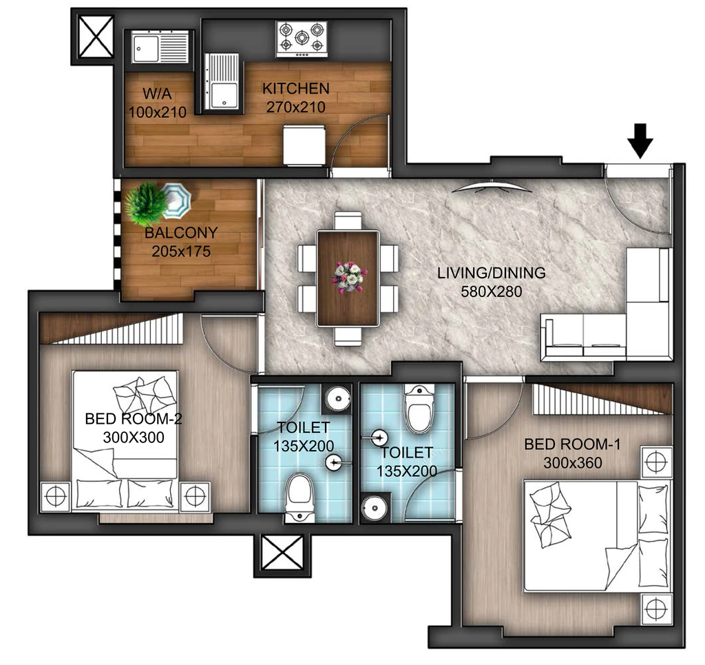 2 BHK Flat in Shanoor Amar Vista in Kazhakootam, Thiruvananthapuram - Image 925782
