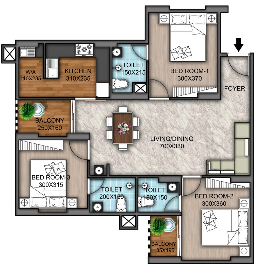 3 BHK Flat in Shanoor Amar Vista in Kazhakootam, Thiruvananthapuram - Image 925784