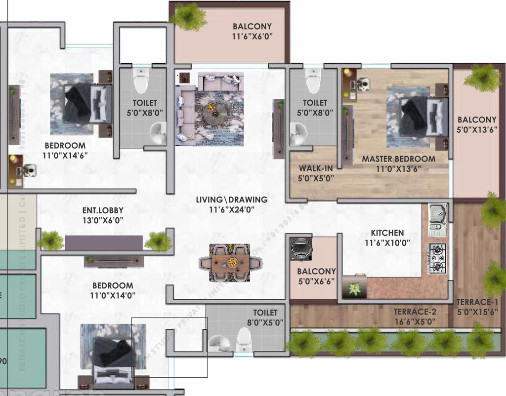 3 BHK Flat in Winsome Hari Pearlz in Jagdeo Path, Patna - Image 925709