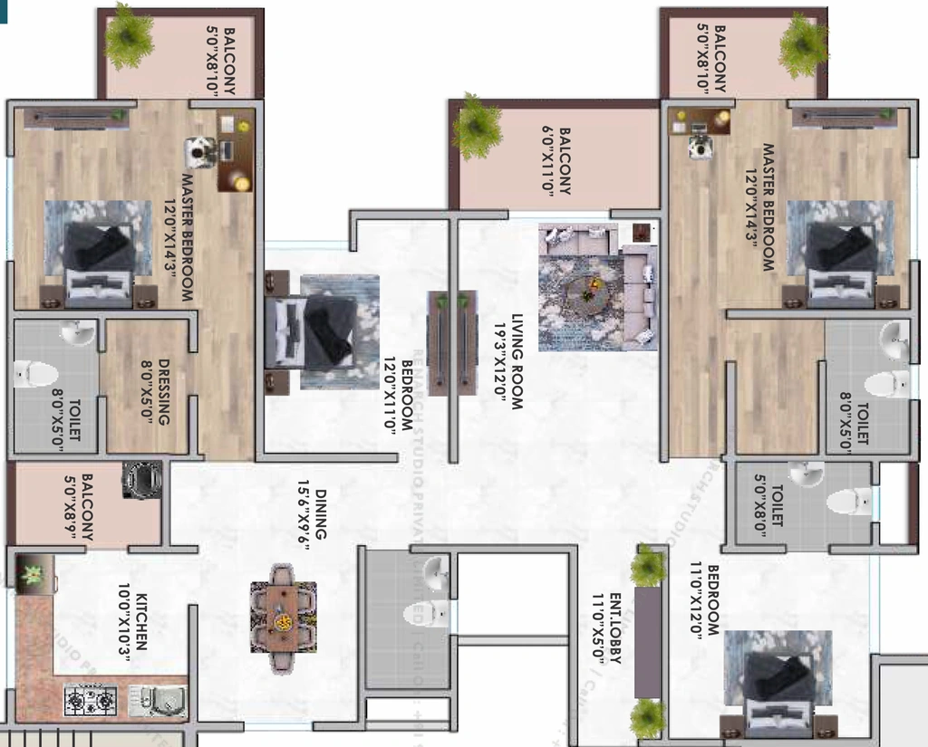 4 BHK Flat in Winsome Hari Pearlz in Jagdeo Path, Patna - Image 925710