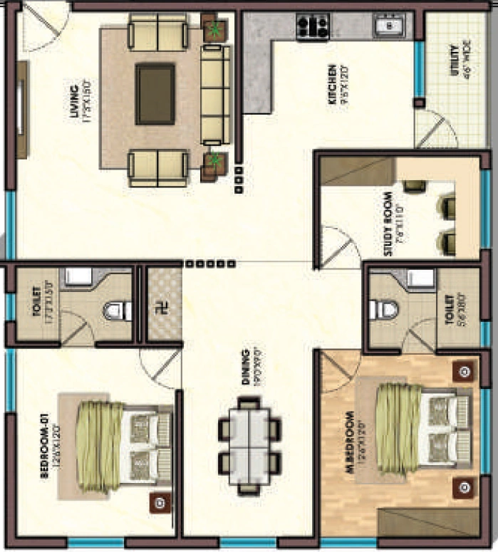 3 BHK Flat in SK The Park Vue in Nidamanuru, Vijayawada - Image 925720