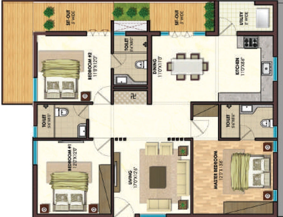 3 BHK Flat in SK The Park Vue in Nidamanuru, Vijayawada - Image 925722