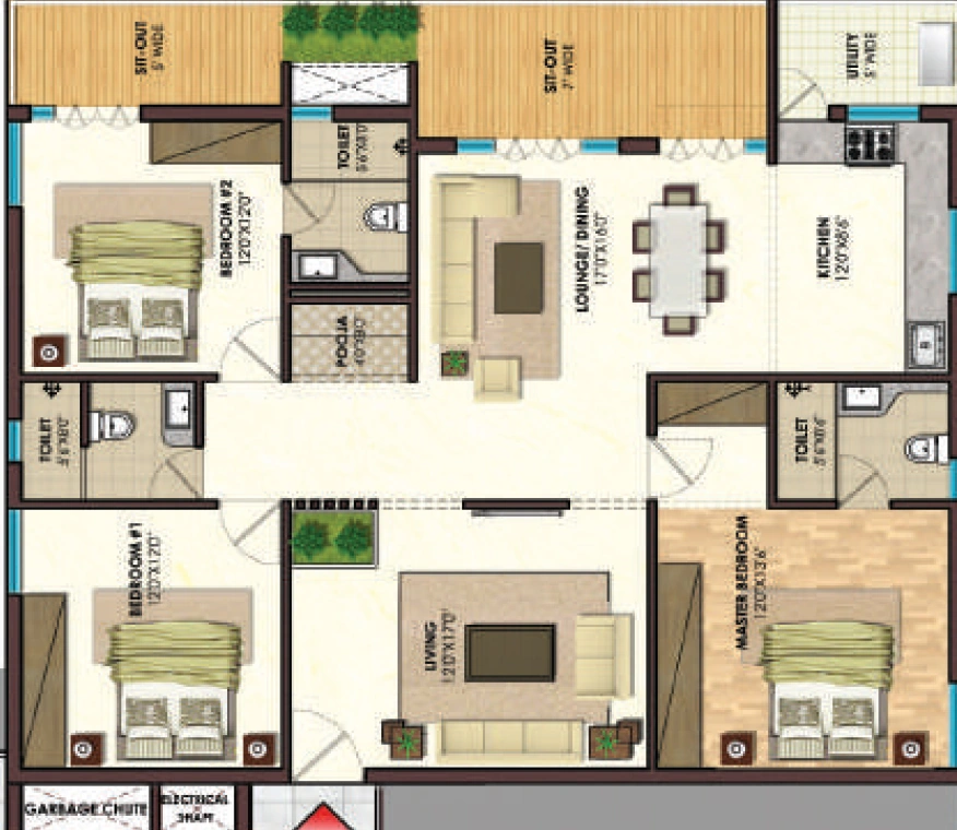3 BHK Flat in SK The Park Vue in Nidamanuru, Vijayawada - Image 925723