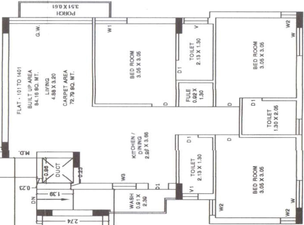 3 BHK Flat in Shri Sharanam Saffron in Mavdi, Rajkot - Image 925716