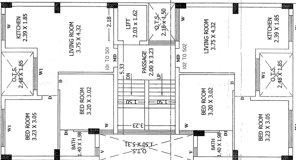 Floor Plan of Darshit Shiv Appartment in Mavdi, Rajkot - Image 421381