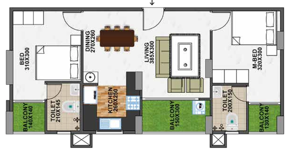 2 BHK Flat in Shanoor Curiocity in Kazhakootam, Thiruvananthapuram - Image 925803