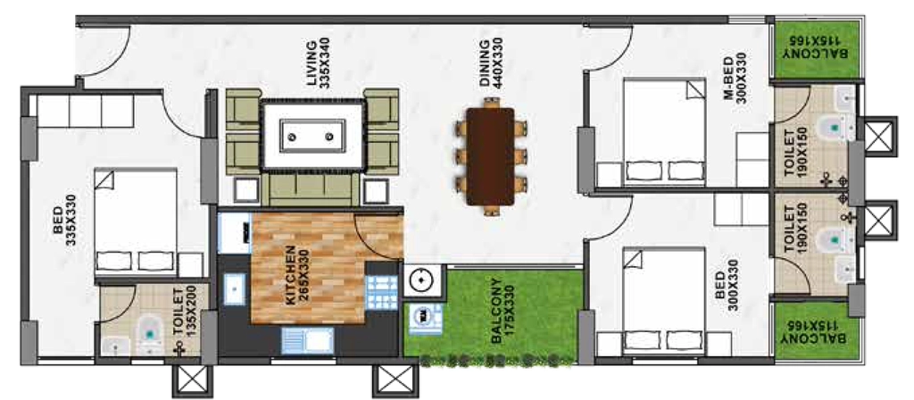 3 BHK Flat in Shanoor Curiocity in Kazhakootam, Thiruvananthapuram - Image 925804
