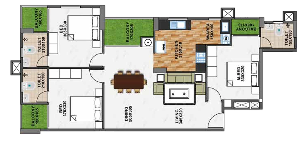 3 BHK Flat in Shanoor Curiocity in Kazhakootam, Thiruvananthapuram - Image 925805