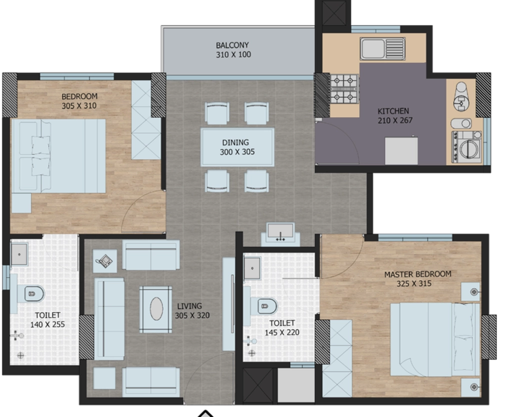 2 BHK Flat in Shanoor Cyber Cloud in Kazhakootam, Thiruvananthapuram - Image 925812