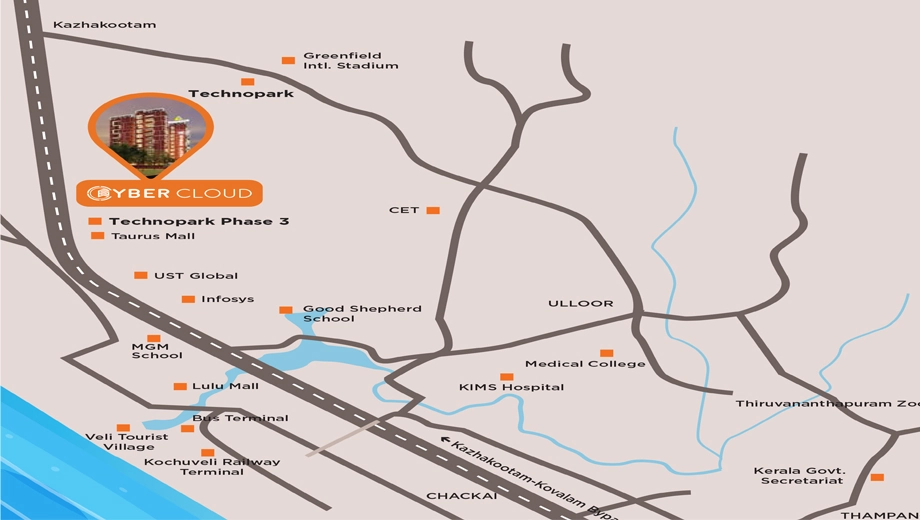 Location of Shanoor Cyber Cloud in Kazhakootam, Thiruvananthapuram - Image 421591