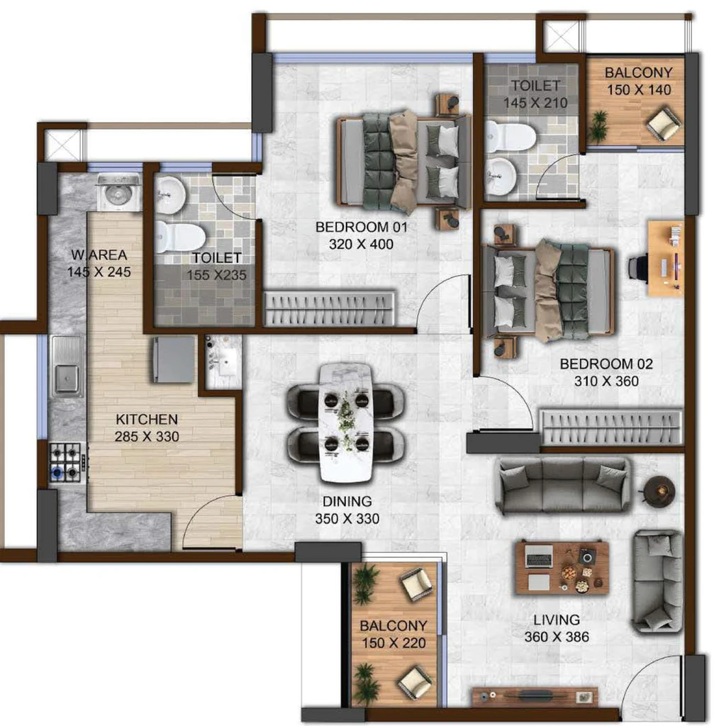 2 BHK Flat in Shanoor Info Club in Kazhakootam, Thiruvananthapuram - Image 925815