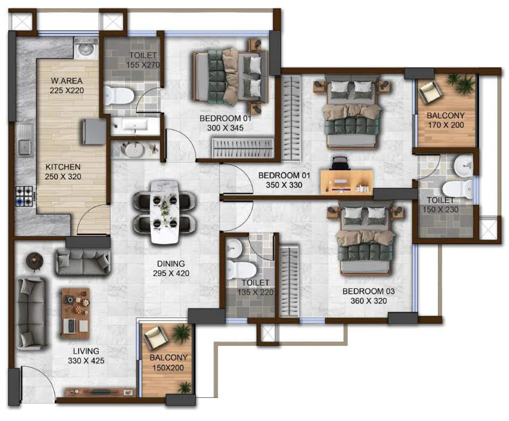 3 BHK Flat in Shanoor Info Club in Kazhakootam, Thiruvananthapuram - Image 925816