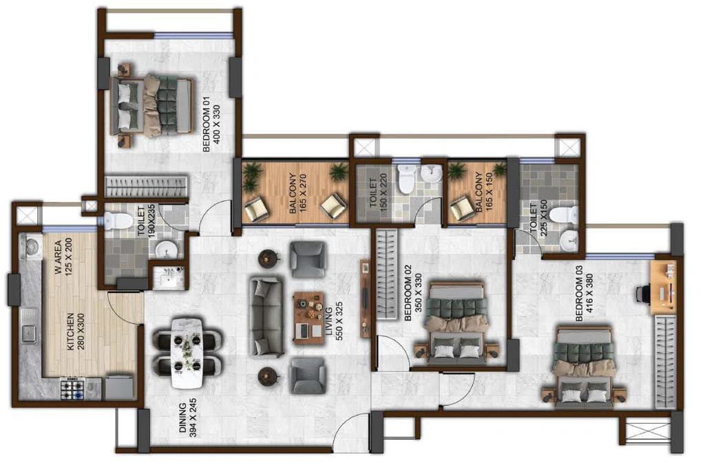 3 BHK Flat in Shanoor Info Club in Kazhakootam, Thiruvananthapuram - Image 925817