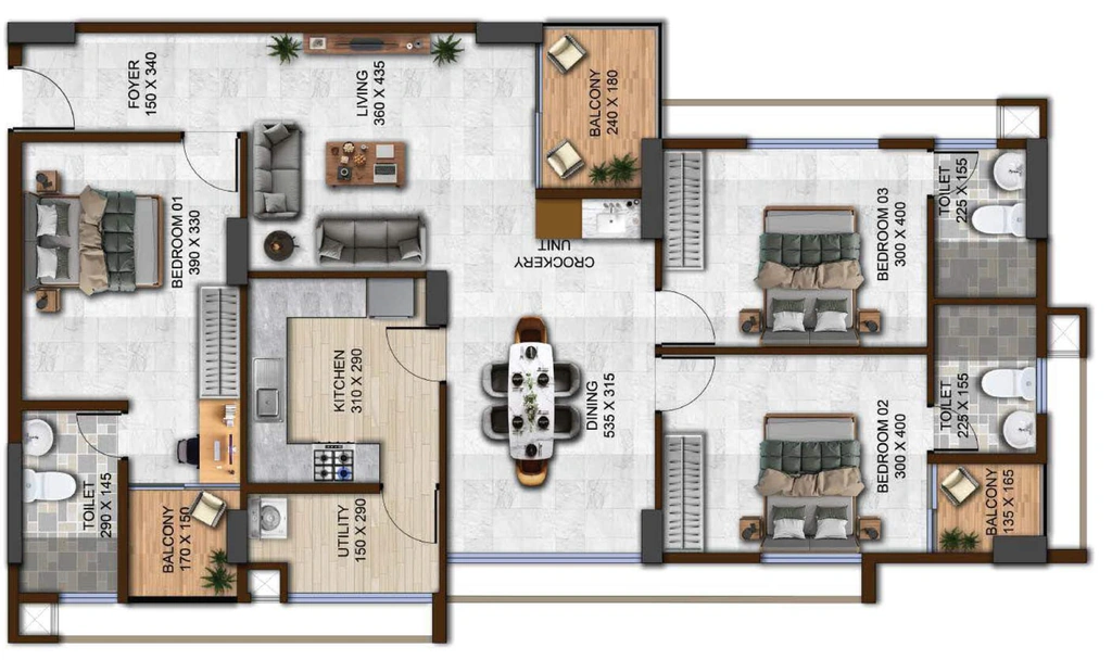 3 BHK Flat in Shanoor Info Club in Kazhakootam, Thiruvananthapuram - Image 925818