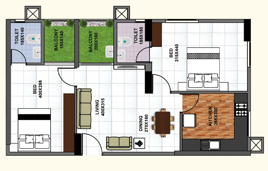 2 BHK Flat in Shanoor Tech Meridien in Kazhakootam, Thiruvananthapuram - Image 925827