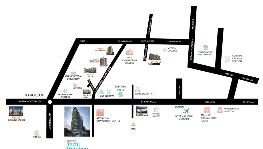 Location of Shanoor Tech Meridien in Kazhakootam, Thiruvananthapuram - Image 421651