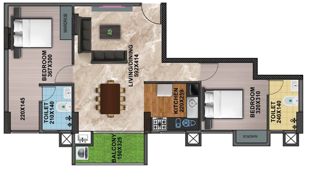 2 BHK Flat in Shanoor Tulips in Kazhakootam, Thiruvananthapuram - Image 925829