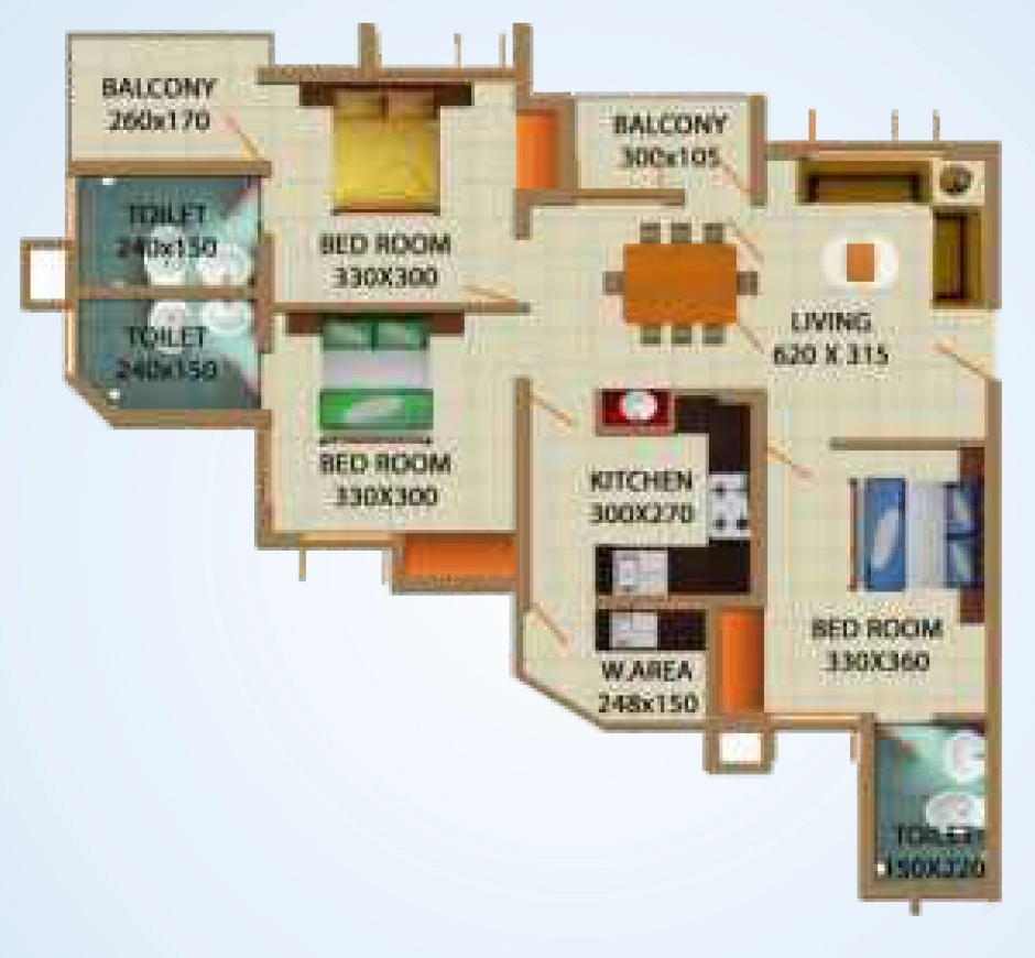 3 BHK Flat in Sun Neelakanta Apartments in Muttada, Thiruvananthapuram - Image 925835