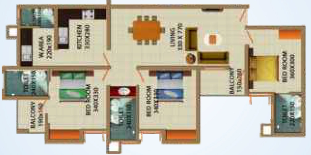 3 BHK Flat in Sun Neelakanta Apartments in Muttada, Thiruvananthapuram - Image 925836