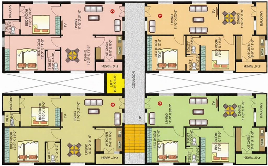 Floor Plan of Sri Aditya Towers in Gannavaram, Vijayawada - Image 421492