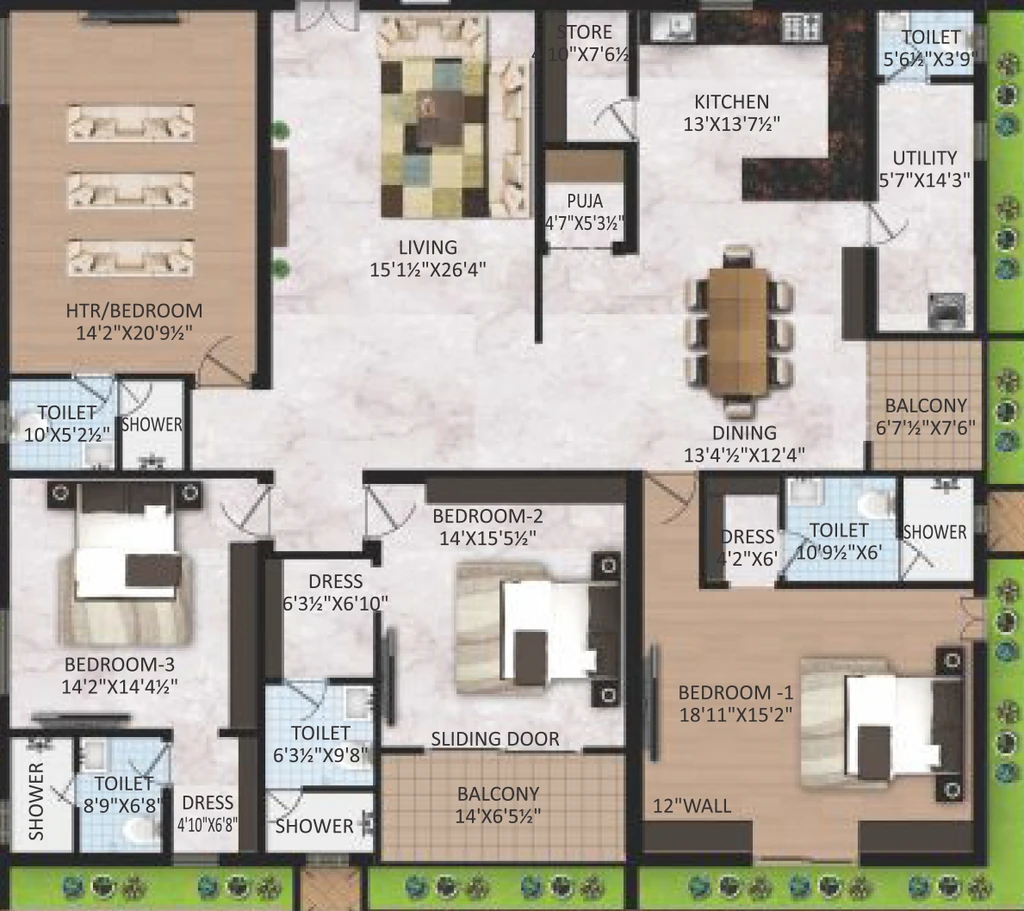 4 BHK Flat in Lakshmi Alekhya Grand in Kanuru, Vijayawada - Image 925786